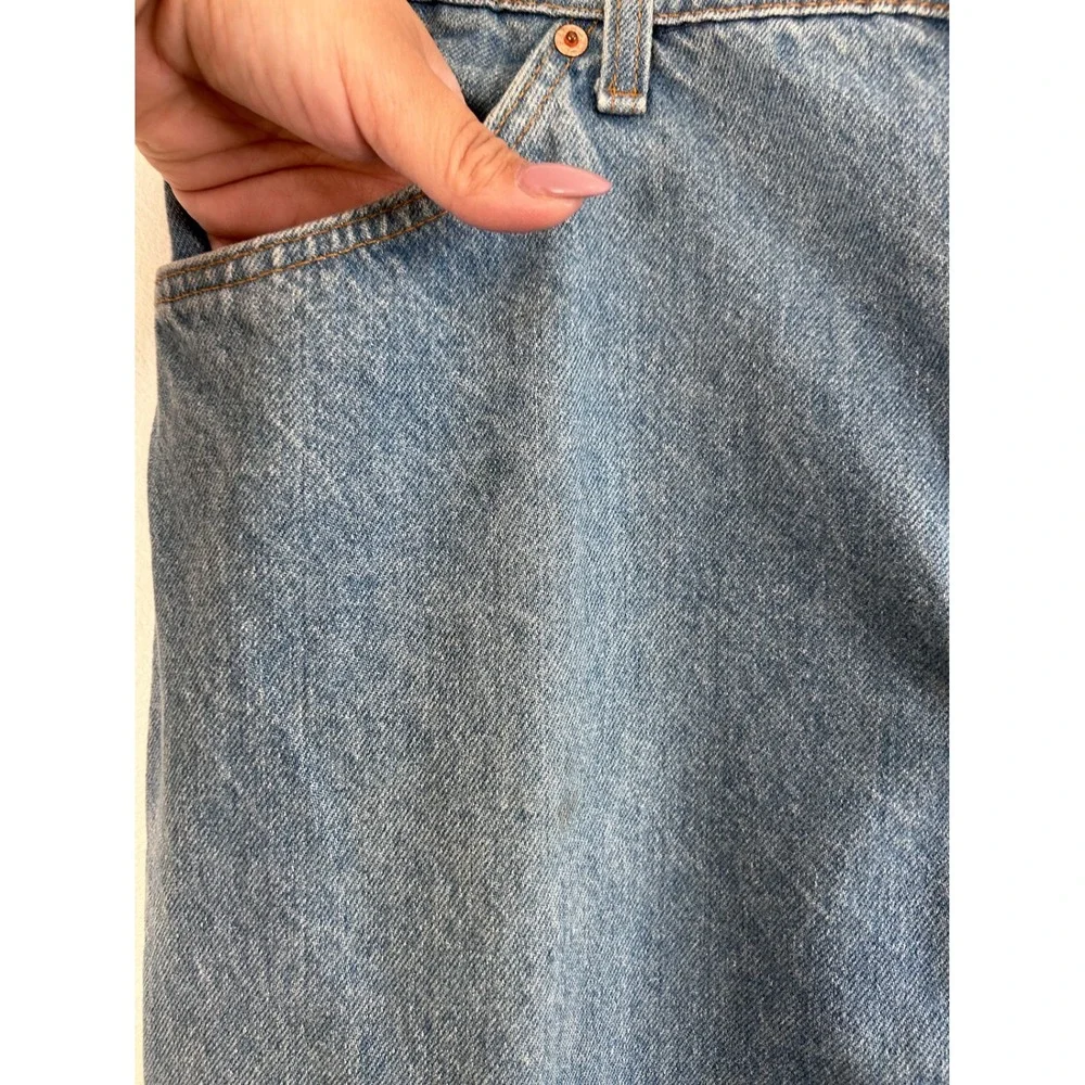Vintage Levis 505 Orange Tab Jeans Mens 42x30 Blue Light Wash Made in USA 90s